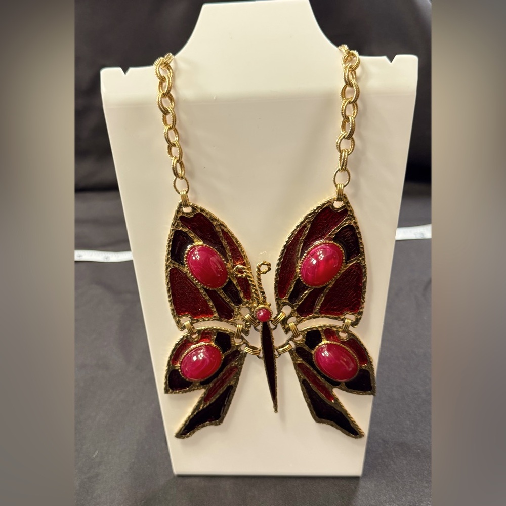 1960’s Juliana Pink classic butterfly necklace.